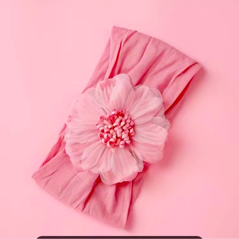 Baby girl pink floral headband
